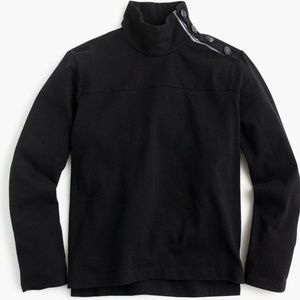 NWT J Crew Shoulder Button BLACK Sweater Size XS